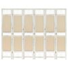 vidaXL Paravan 6-delni krem 210x165 cm blago
