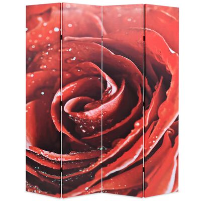 vidaXL Zložljiv paravan 160x170 cm vrtnica rdeč