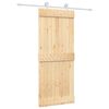 vidaXL Drsna vrata Naravna in bela 85 x 210 cm Masiven borov les