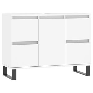 vidaXL Kopalni&scaron;ka omarica bela 80x33x60 cm inženirski les