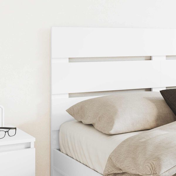 vidaXL Vzglavje Bela 135 cm Konstruiran les