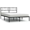 vidaXL Kovinski posteljni okvir z vzglavjem črn 135x190 cm