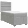 vidaXL Postelja boxspring z vzmetnico Svetlo siva 80 x 200 cm Blago