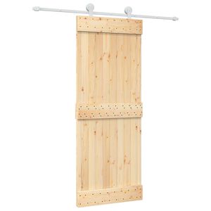 vidaXL Drsna vrata 80 x 210 cm Masiven borov les (neobdelan)