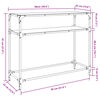 vidaXL Konzolna mizica s stekleno površino 98x35x81 cm jeklo