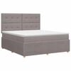 vidaXL Postelja boxspring z vzmetnico Taupe 180 x 200 cm Blago