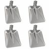 vidaXL Glava lopate 4 kos srebrna 45 x 38 cm Aluminij