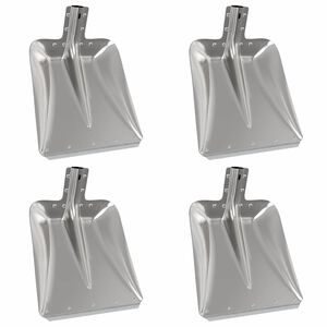 vidaXL Glava lopate 4 kos srebrna 45 x 38 cm Aluminij