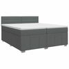 vidaXL Postelja boxspring z vzmetnico Temno siva 200 x 200 cm Blago