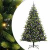 vidaXL Umjetno hinged božično drevo 300 LED Zelena 180 cm PVC in PE