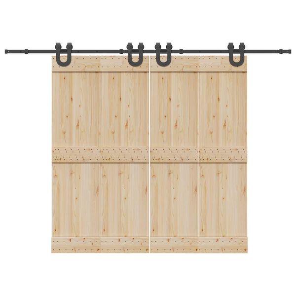 vidaXL Komplet opreme za drsna vrata 366 cm jeklo črne barve