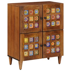 vidaXL Strani &scaron;al z vrati Oreh 60 x 33 x 75 cm Masiven les manga