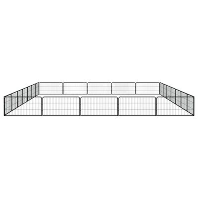 vidaXL Pasja ograda s 24 paneli črna 100x50 cm prašno barvano jeklo