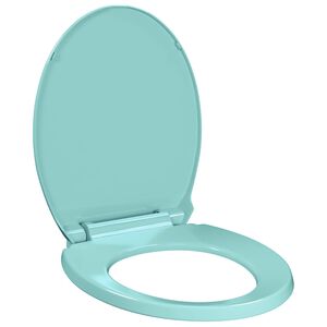 vidaXL WC deska s počasnim zapiranjem zelena ovalna