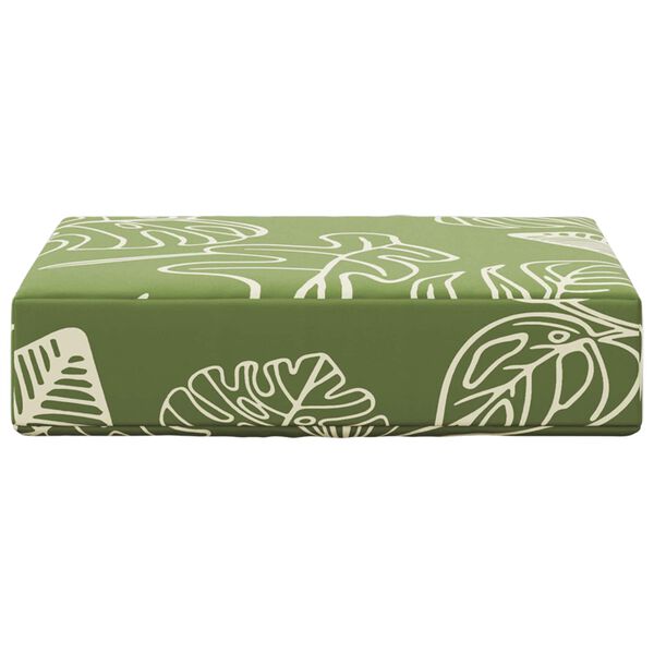 vidaXL Zunanja sedežna blazina Zelene Listnate 40 x 40 x 8 cm