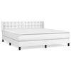 vidaXL Box spring postelja z vzmetnico bela 180x200 cm umetno usnje
