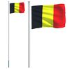 vidaXL Belgijska zastava in drog 6,08 m aluminij