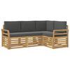 vidaXL Sedežne garniture 4 pcs Bela in antracit 190 x 130,5 x 73 cm