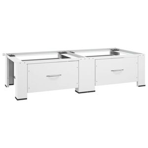 vidaXL Dvojni podstavek za pralni in su&scaron;ilni stroj s predaloma bel