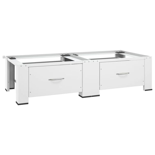 vidaXL Dvojni podstavek za pralni in su&scaron;ilni stroj s predaloma bel