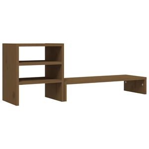 vidaXL Stojalo za zaslon medeno rjavo 81x20x30 cm trdna borovina