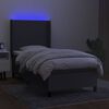 vidaXL Box spring postelja z vzmetnico LED temno siva 100x200 cm blago