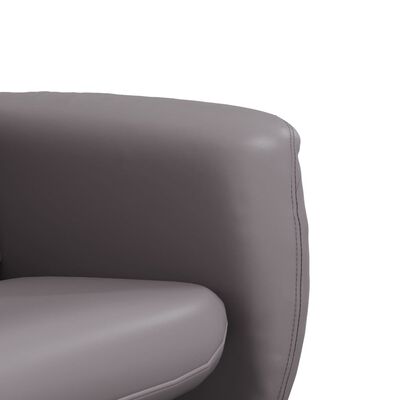 vidaXL Naslanjač s stolčkom za noge sivo umetno usnje