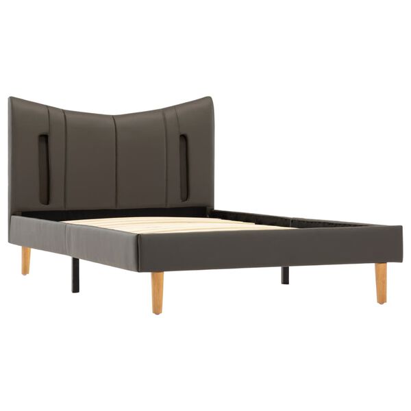 vidaXL Posteljni okvir LED antracitno umetno usnje 100x200 cm
