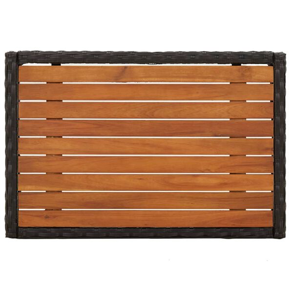 vidaXL Vrtna sedežna garnitura 3-delna z blazinami črn poli ratan