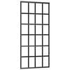 vidaXL Drsna vrata ESG steklo in aluminij 90x205 cm črna