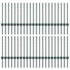 vidaXL Steber ograje. 44 pcs Zelena 100 cm Jeklo