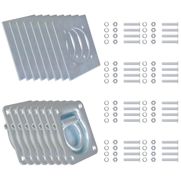 vidaXL Privezni obroči za prikolico 8 kosov pocinkano jeklo 2000 kg