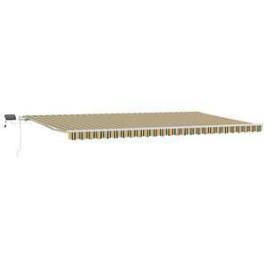 vidaXL Vlečna tenda Zelena in rumena 600 &times; 300 cm Tkanina in aluminij