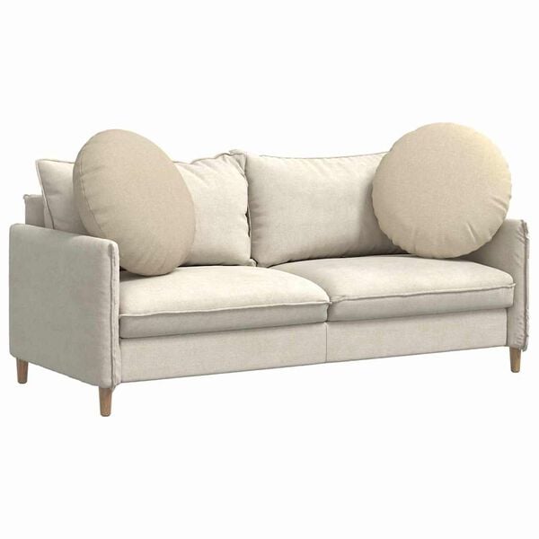 vidaXL Sedežne blazine 2 pcs krema &Oslash;60 x 21 cm blago