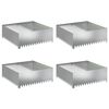 vidaXL Robovi trave 4 kos 100 x 100 x 35 cm Jeklo Srebrna