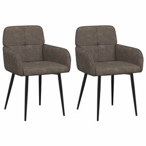 vidaXL Jedilni stoli 2 kos Umetno nubuk usnje Temno siva 59x56,5x85cm