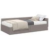 vidaXL Kotni okvir postelje z matrico 2 kos Taupe 90 x 200 cm blago