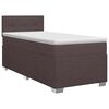 vidaXL Postelja boxspring z vzmetnico Temno rjava 90 x 200 cm Blago