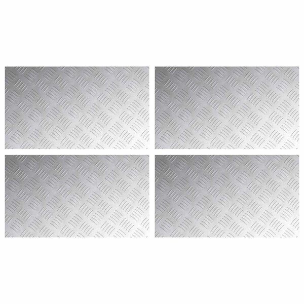 vidaXL Stopnice Pravokotna 4 pcs srebrna 70 x 40 cm Aluminij