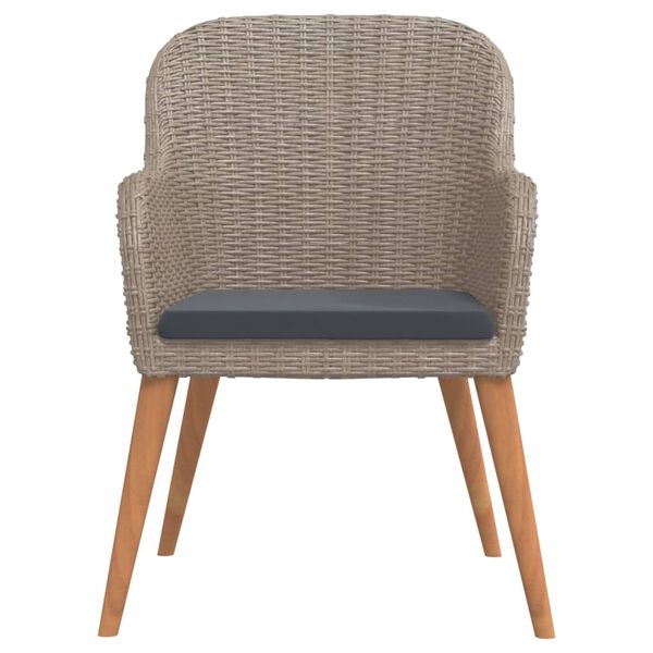 vidaXL Vrtna jedilna garnitura 9-delna z blazinami rjav