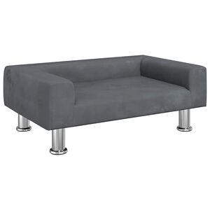 vidaXL Otro&scaron;ki kavč temno siv 70x45x26,5 cm žamet