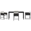 vidaXL Komplet za jedilnico v vrtu 5 pcs Črna poli ratan