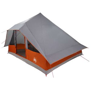 vidaXL Tipi &scaron;otor s streho Siva in oranžna 364 x 281 x 257 cm tafeta