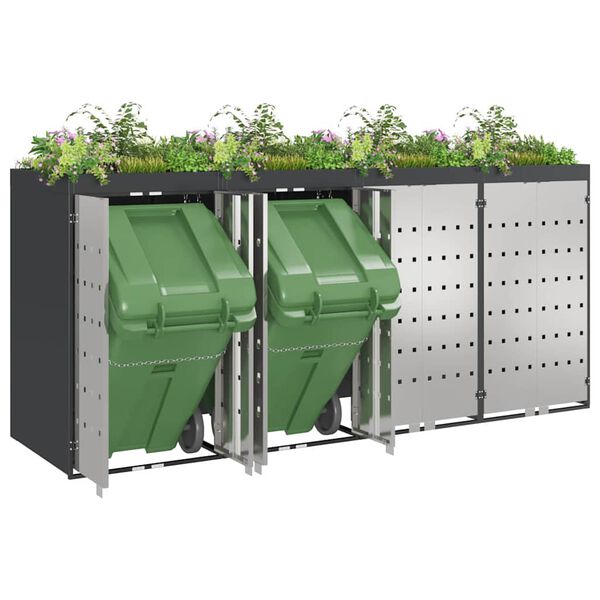 vidaXL Shranjevanje kolesnega zaboja za 3 zaboje 340 x 77.5 x 115.5 cm