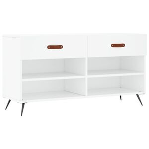 vidaXL Klop za čevlje bela 102x35x55 cm inženirski les