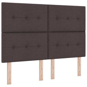 vidaXL Postelja z vzmetnico z vzmetnico Temno rjava 140 x 190 cm blago