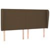 vidaXL Vzglavje z u&scaron;esi temno rjavo 163x23x118/128 cm blago