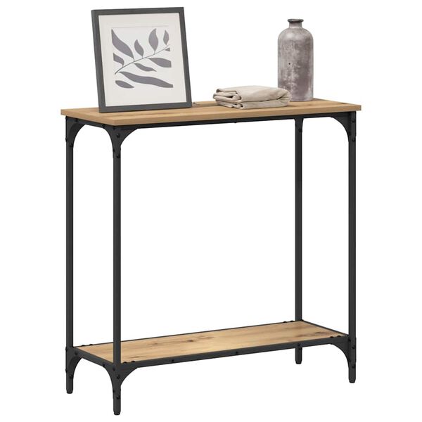 vidaXL Konzolna miza artisan hrast 75 x 30.5 x 75 cm Konstruiran les