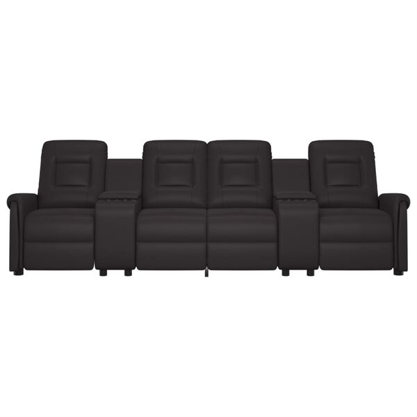 vidaXL Masažni štirised z držali za skodelico črn