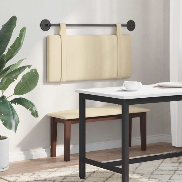 vidaXL Visoki naslon za glavo Enobarvno krema 90 x 55 x 5 cm blago